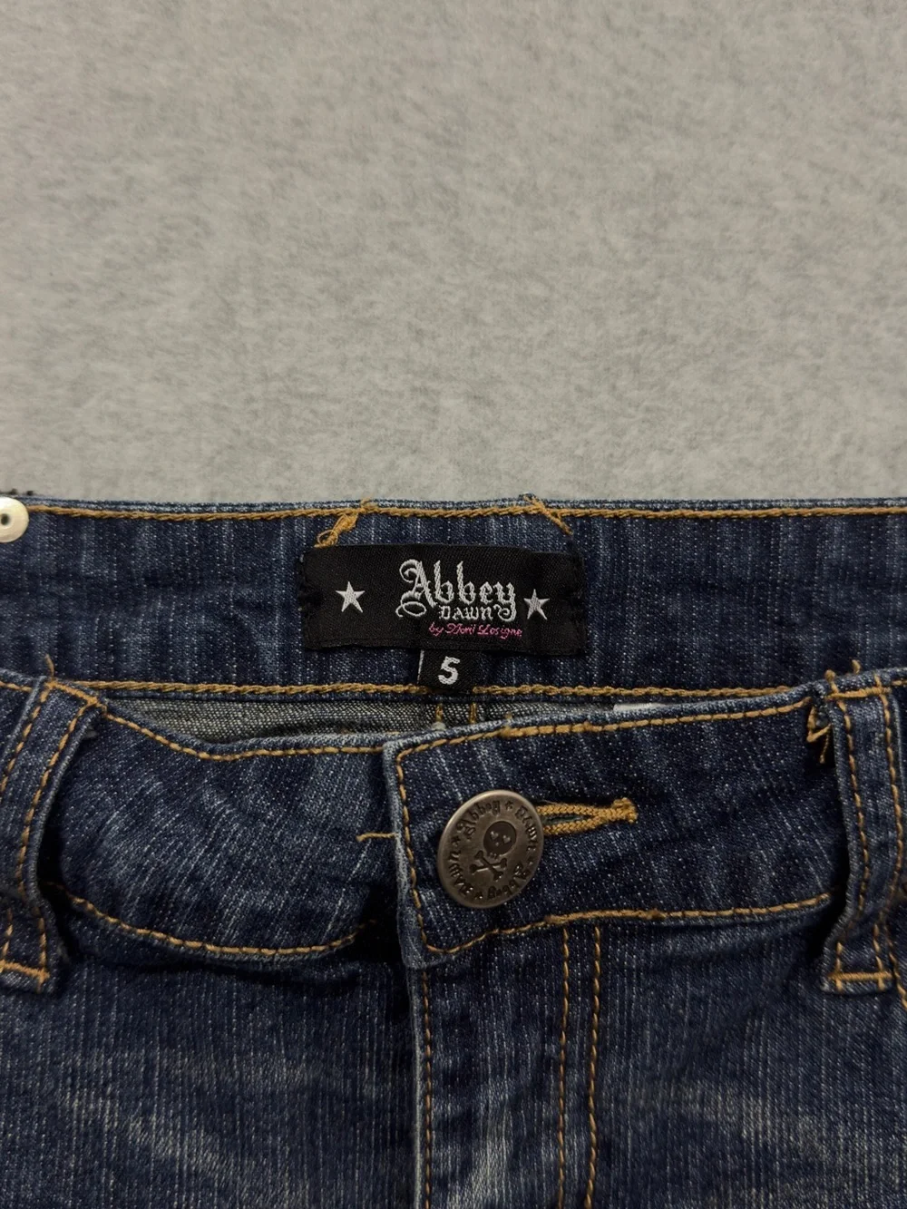Y2K Abbey Dawn Graphic Print Denim Mini Skirt - Picture 6 of 6